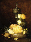 Julian Alden Weir Silver Chalice with Roses 1882 Fine Art Print