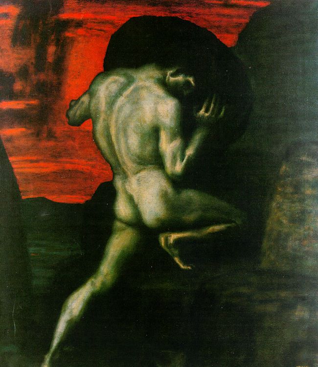 Franz Stuck Sisyphus 1920 Fine Art Print