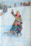 Nikolay Bogdanov Belsky Skating from Mountain 1920 Fine Art Print