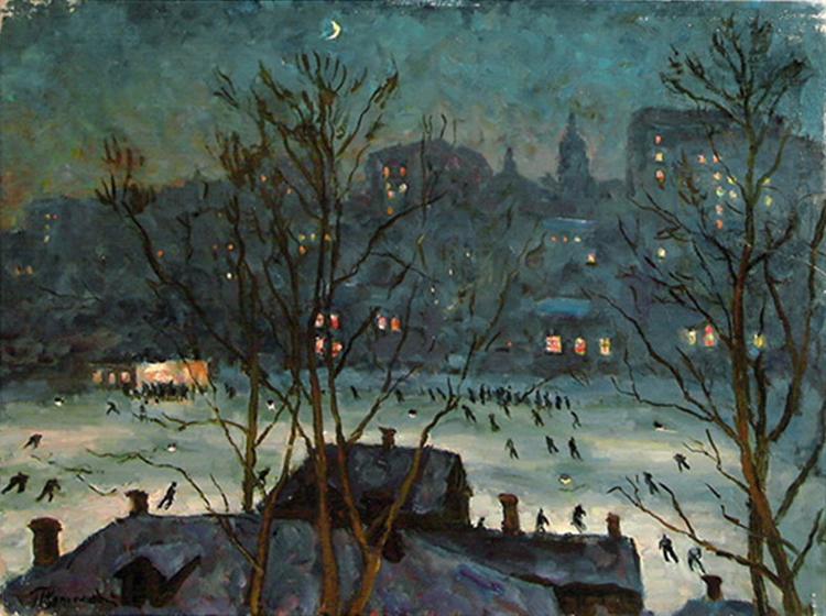 Pyotr Konchalovsky Skating Rink 'Dynamo' 1948 Fine Art Print