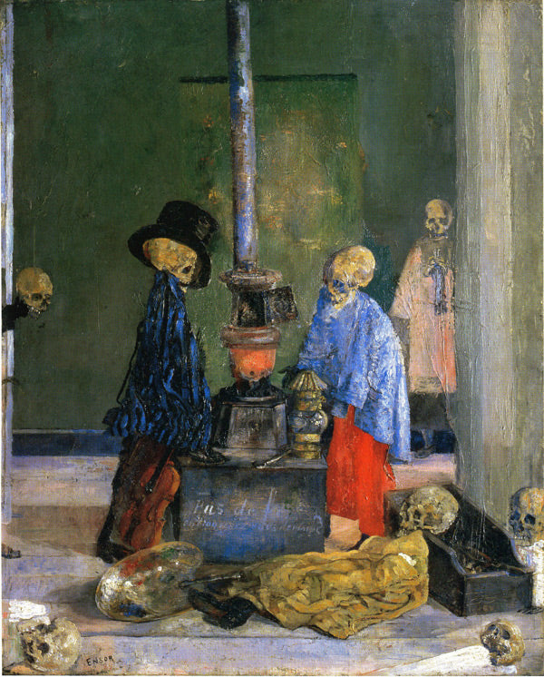 James Ensor Skeletons Trying to Warm Themselves 1889 Fine Art Print