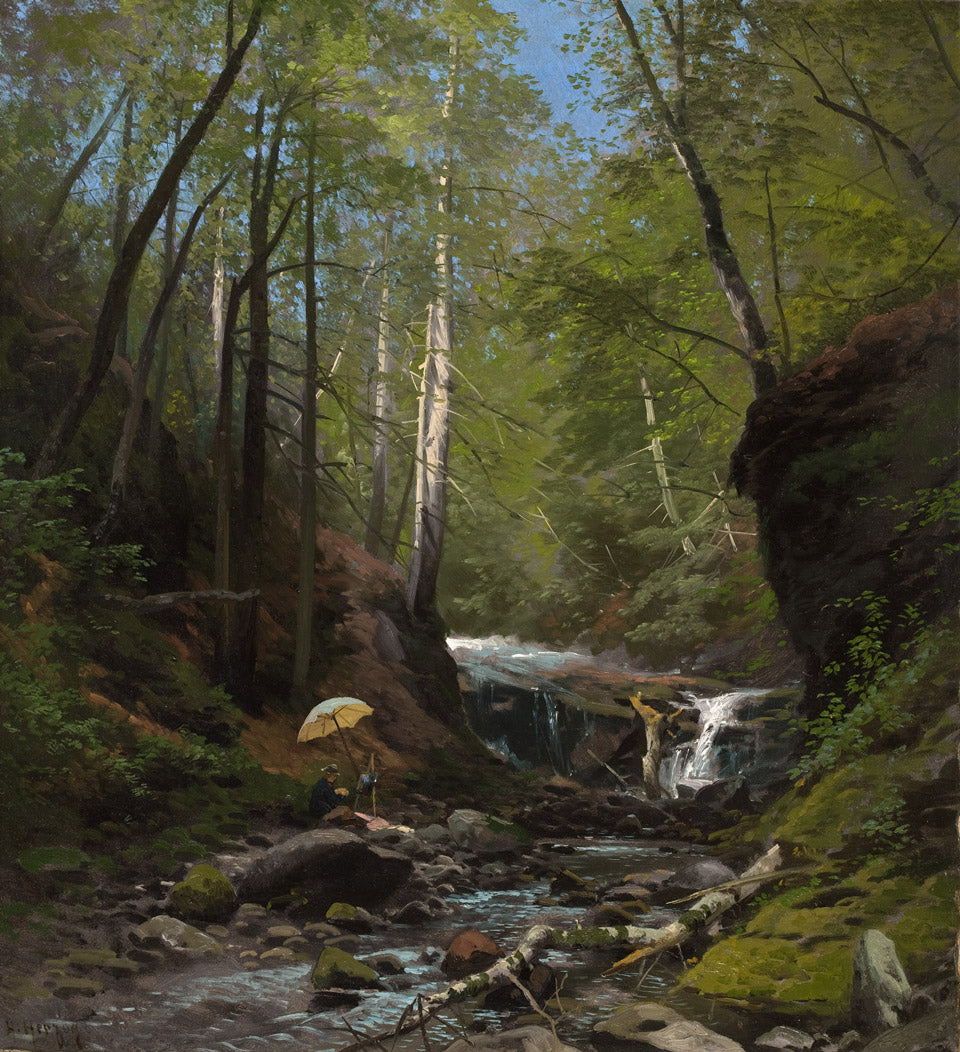Hermann Ottomar Herzog Sketching on Beaver’s Creek 1880-1885 Fine Art Print