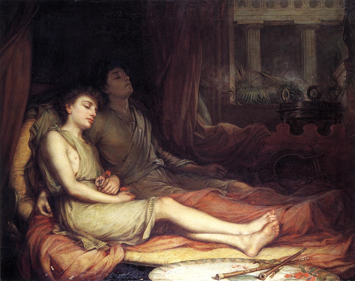 John William Waterhouse Sleep and His Half Brother Death 1874 Fine Art Print