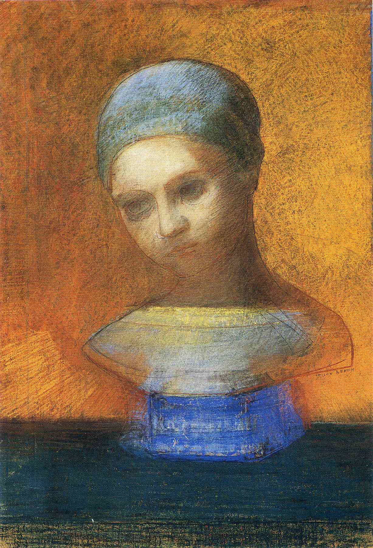 Odilon Redon Small Bust Of A Young Girl 1884 Fine Art Print