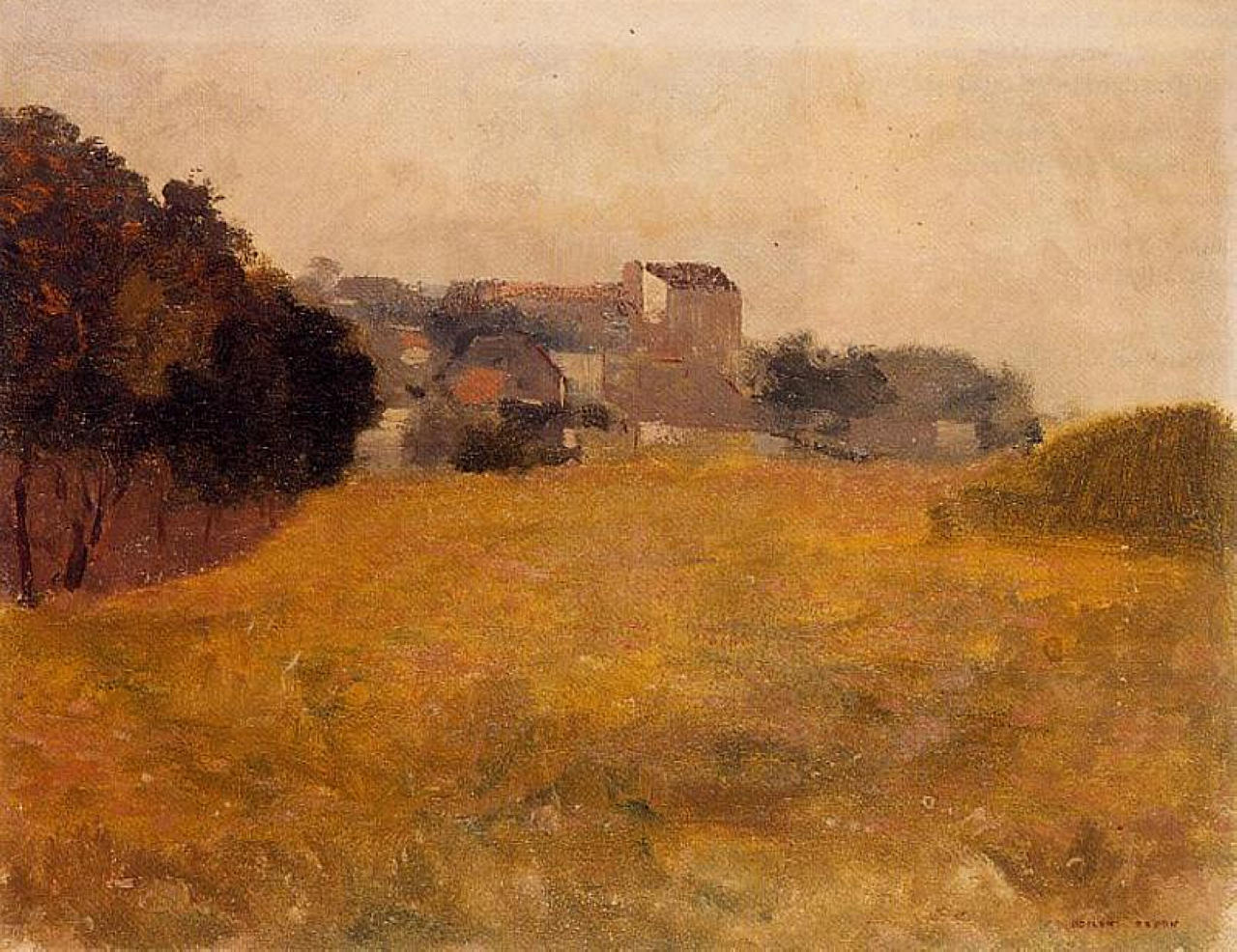 Odilon Redon Small Village in the Medoc 1884 Fine Art Print