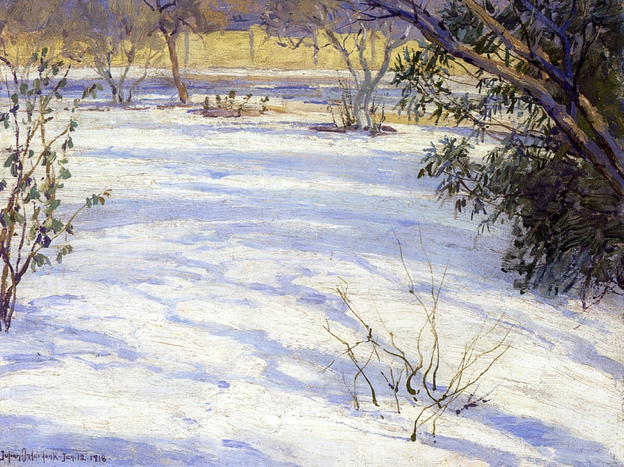 Robert Julian Onderdonk Snow Scene 1916 Fine Art Print