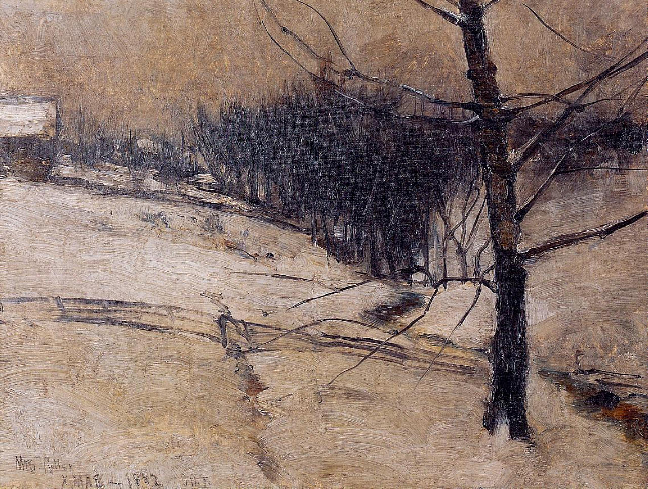 John Henry Twachtman Snow Scene 1882 Fine Art Print
