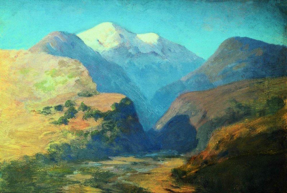 Arkhyp Kuindzhi Snowy Mountain Peaks. Caucasus. 1895 Fine Art Print