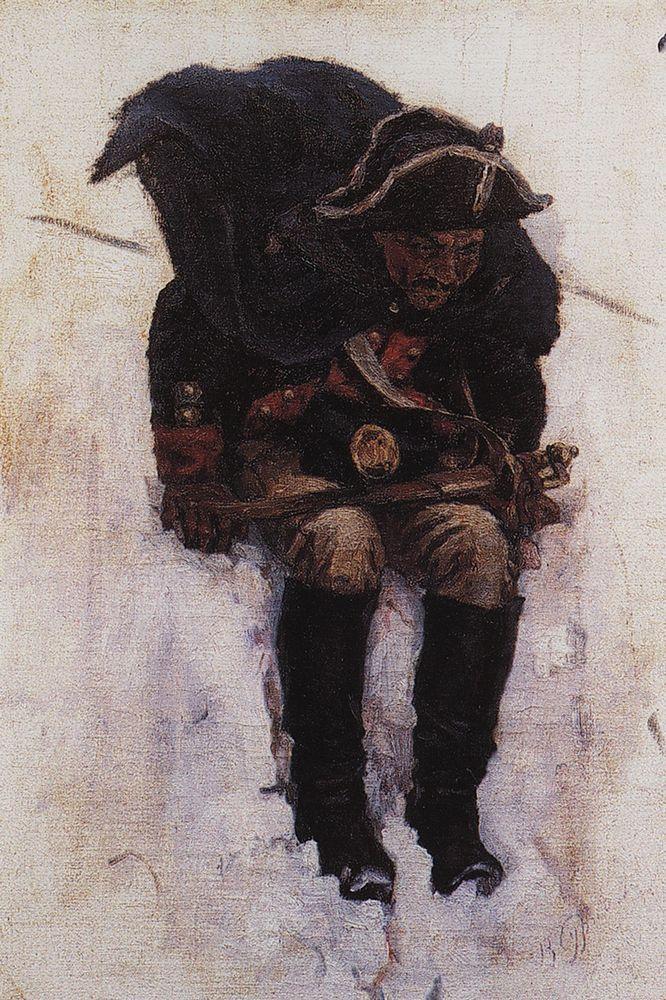 Vasily Surikov Soldier Descending from the Snowy Mountain 1898 Fine Art Print