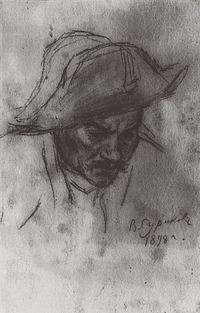 Vasily Surikov Soldier's Head in a Cocked Hat 1898 Fine Art Print