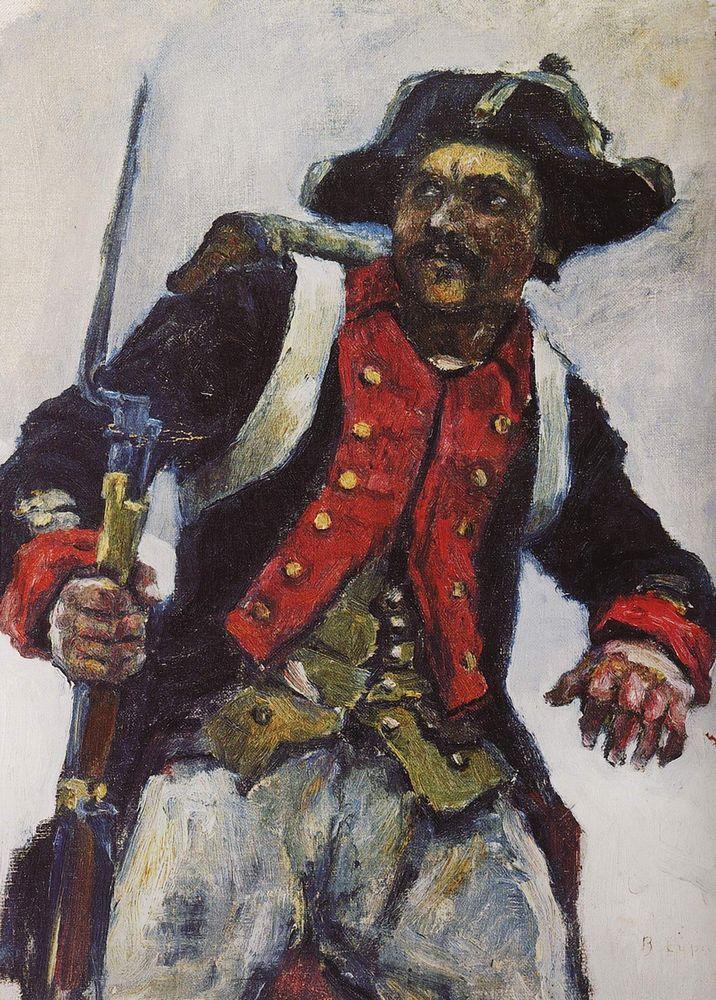 Vasily Surikov Soldier with Gun #2 1898 Fine Art Print