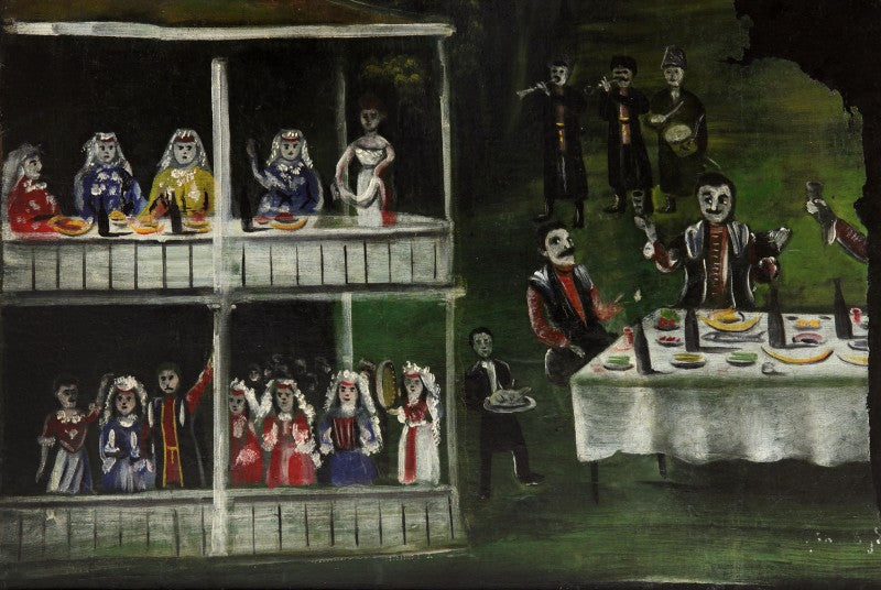 Niko Pirosmani Spree near the two-story house (Extant part of a Picture) 1905 Fine Art Print