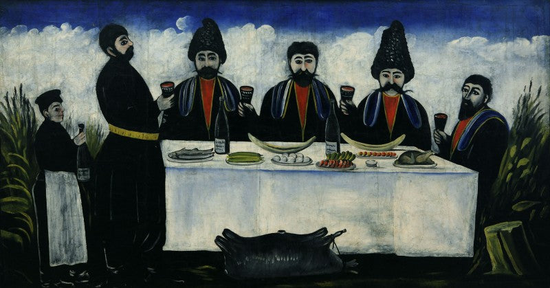 Niko Pirosmani The feast of four Citizens 1904 Fine Art Print
