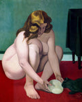 Felix Vallotton Squatting Woman Offering Milk to a Cat 1919 Fine Art Print