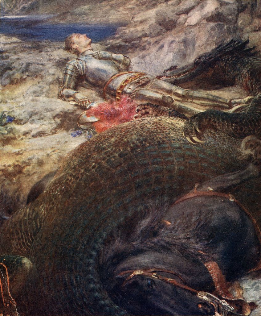 Briton Riviere St. George and the Dragon 1908-1909 Fine Art Print