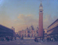 Rudolf von Alt St. Mark's Square in Venice with Austrian military 1860 Fine Art Print