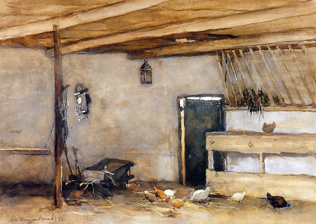 Johan Hendrik Weissenbruch Stable with Chickens 1895 Fine Art Print