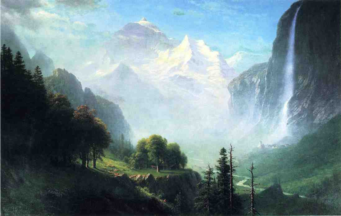 Albert Bierstadt Staubbach Falls, Near Lauterbrunnen, Switzerland 1856 Fine Art Print