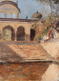 Edwin Lord Weeks Steps in Sunlight (India) 1883 Fine Art Print