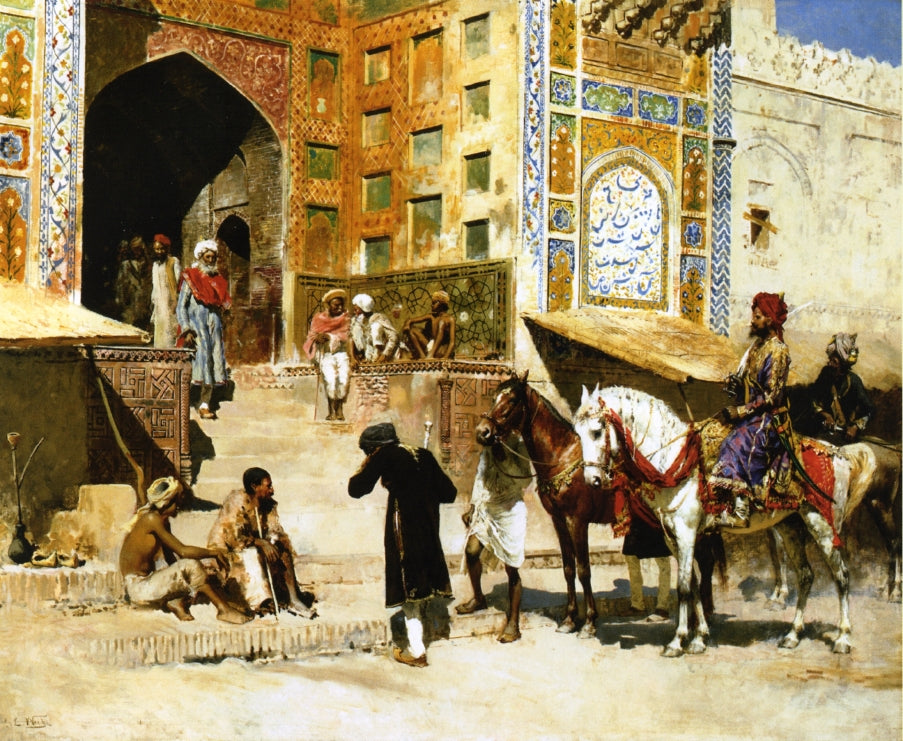 Edwin Lord Weeks Steps of the Mosque Vazirkham, Lahore 1889 Fine Art Print