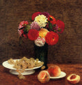 Henri Fantin-Latour Still Life Dahlias in a Green Vase 1868 Fine Art Print