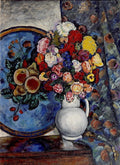Ilya Mashkov Still Life. Flowers in a Vase (with Tray) 1910 Fine Art Print
