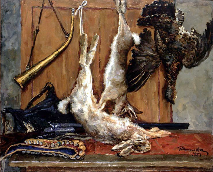 Pyotr Konchalovsky Still Life. Hares and Grouse. 1951 Fine Art Print