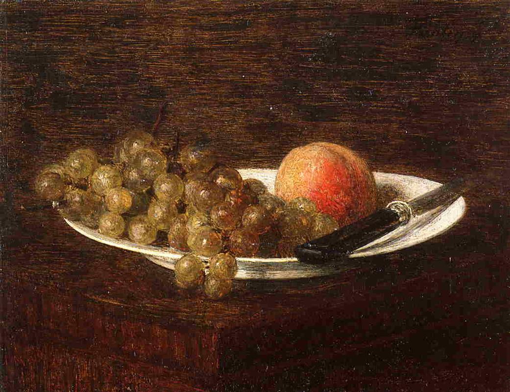 Henri Fantin-Latour Still Life Peach and Grapes 1870 Fine Art Print