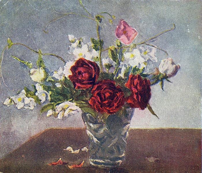 Pyotr Konchalovsky Still Life. Red Roses. 1952 Fine Art Print