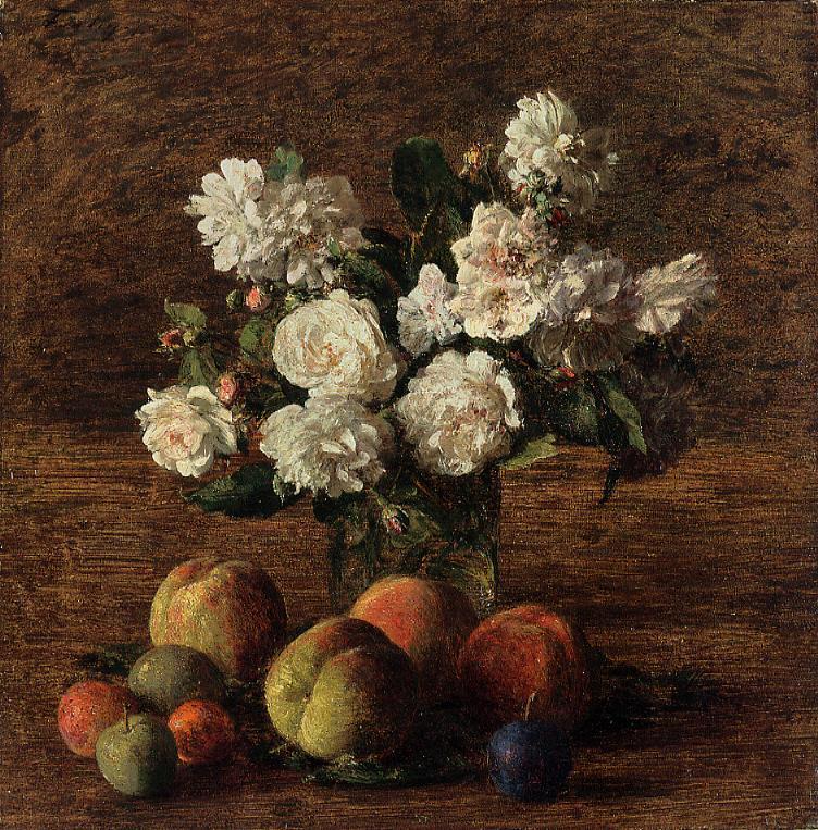 Henri Fantin-Latour Still Life Roses and Fruit 1878 Fine Art Print