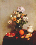 Henri Fantin-Latour Still Life Vase Of Hydrangeas And Ranunculus 1866 Fine Art Print