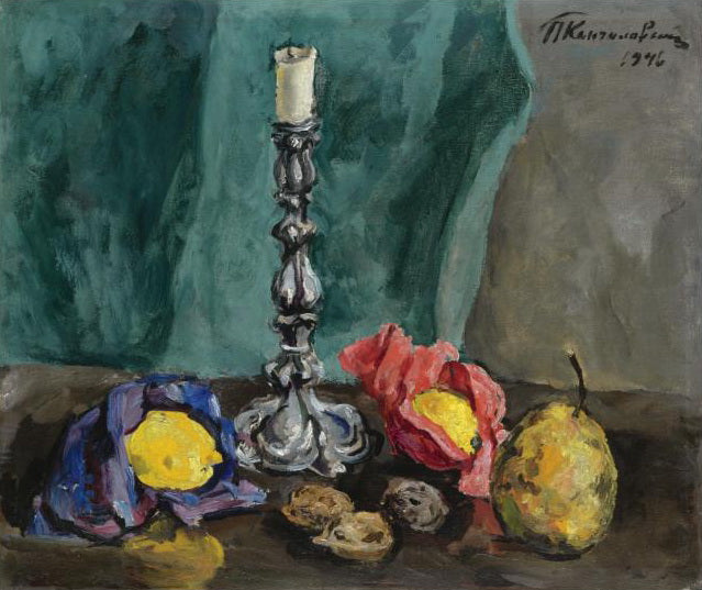 Pyotr Konchalovsky Still Life with a Candlestick and a Pear 1940 Fine Art Print