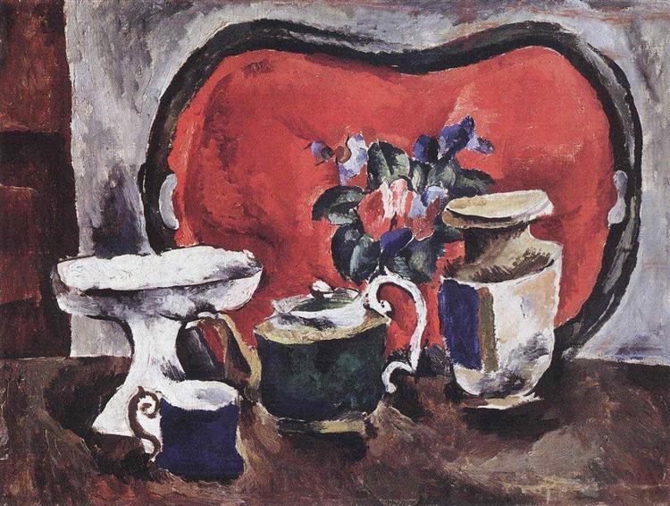 Pyotr Konchalovsky Still Life with a Red Tray 1910 Fine Art Print