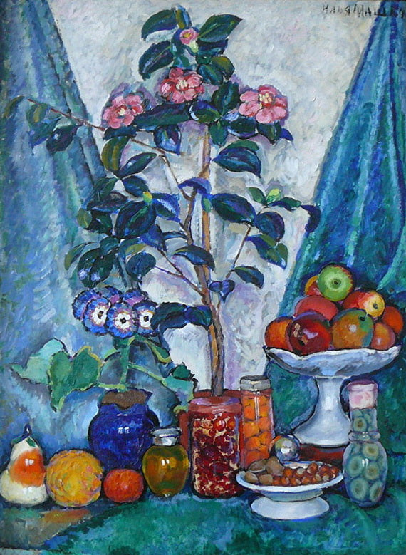 Ilya Mashkov Still Life with Camellias 1914-1915 Fine Art Print