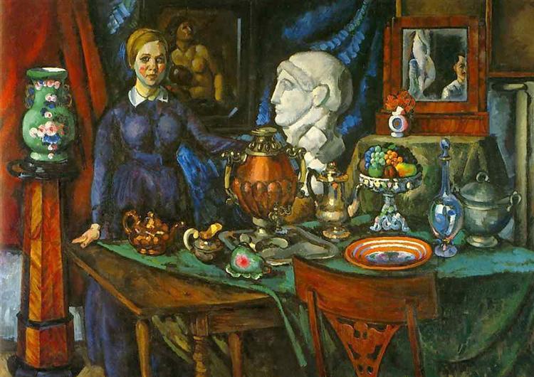 Ilya Mashkov Still Life with Female Figure 1918 Fine Art Print