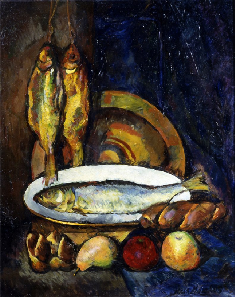 Ilya Mashkov Still Life with Fish 1916 Fine Art Print