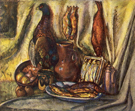 Ilya Mashkov Still Life with Fish and Capercaillie 1917 Fine Art Print