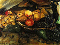 Lovis Corinth Still Life with Flowers, Skull, and Oak Leaves 1915 Fine Art Print