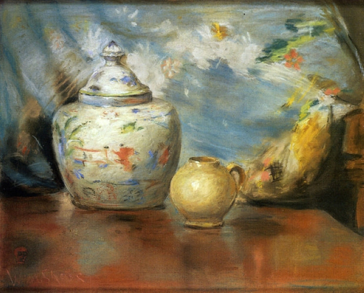 William Merritt Chase Still LIfe with Flowers 1883 Fine Art Print