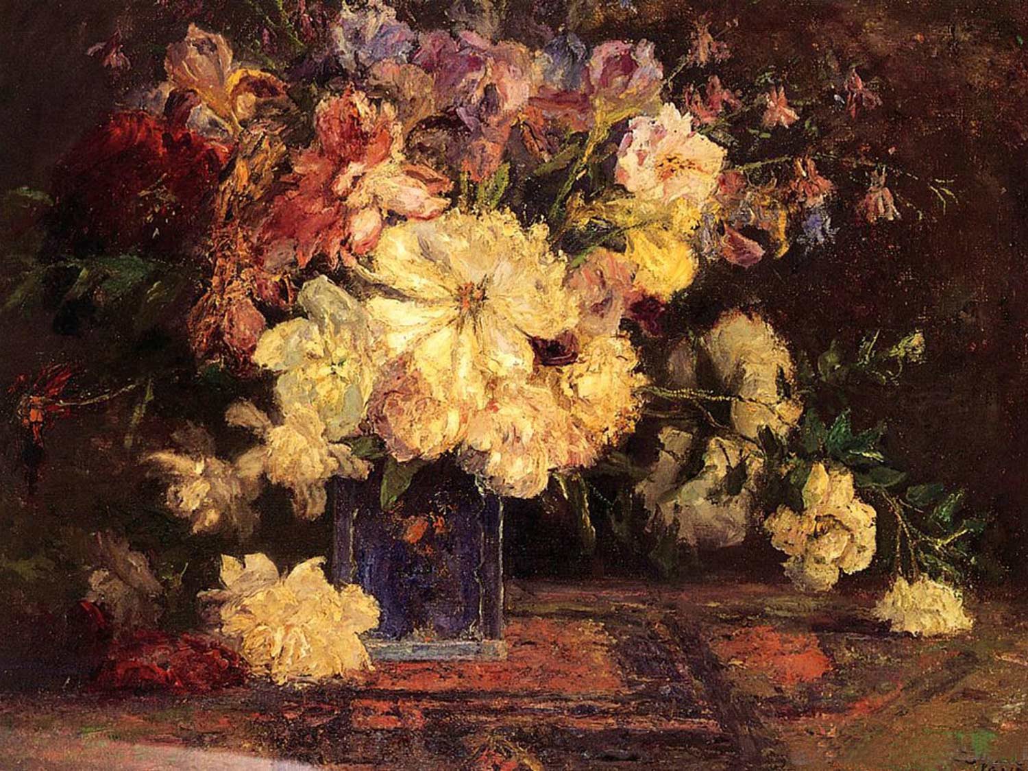 T. C. Steele Still Life with Peonies 1915 Fine Art Print