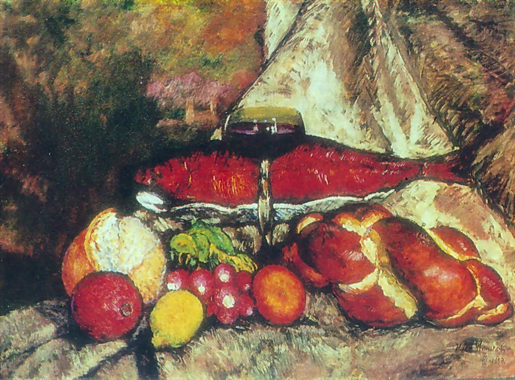 Ilya Mashkov Still Life with Red Fish 1923 Fine Art Print