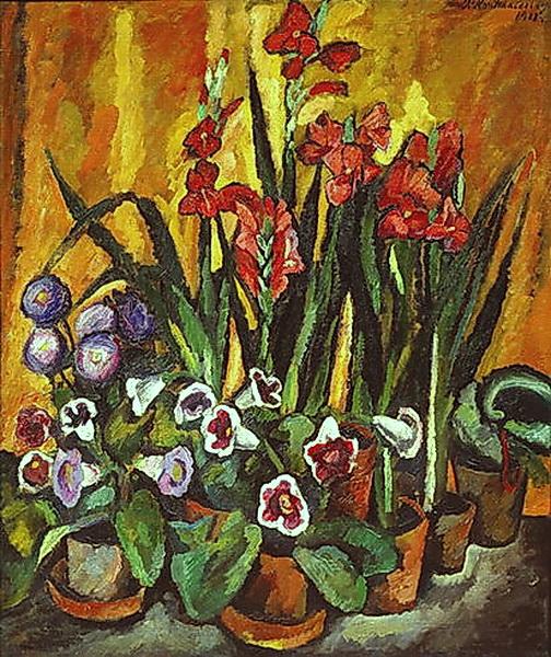 Pyotr Konchalovsky Still Life with Red Gladioli 1915 Fine Art Print
