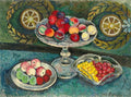 Ilya Mashkov Still Life with Wreaths, Apples and Plums 1912-1914 Fine Art Print