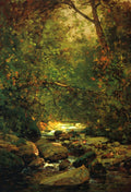 Thomas Hill Stream in Forest Winter 1890 Fine Art Print