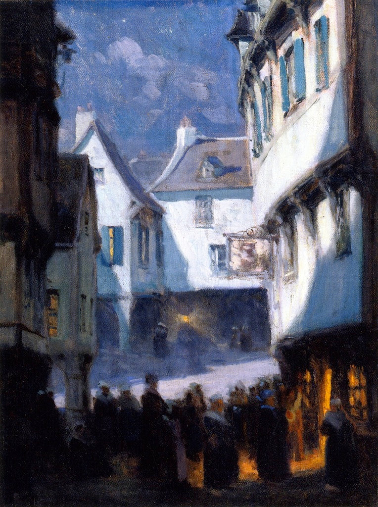 Clarence Gagnon Street, Monlight, Mont-Saint-Michel 1908 Fine Art Print