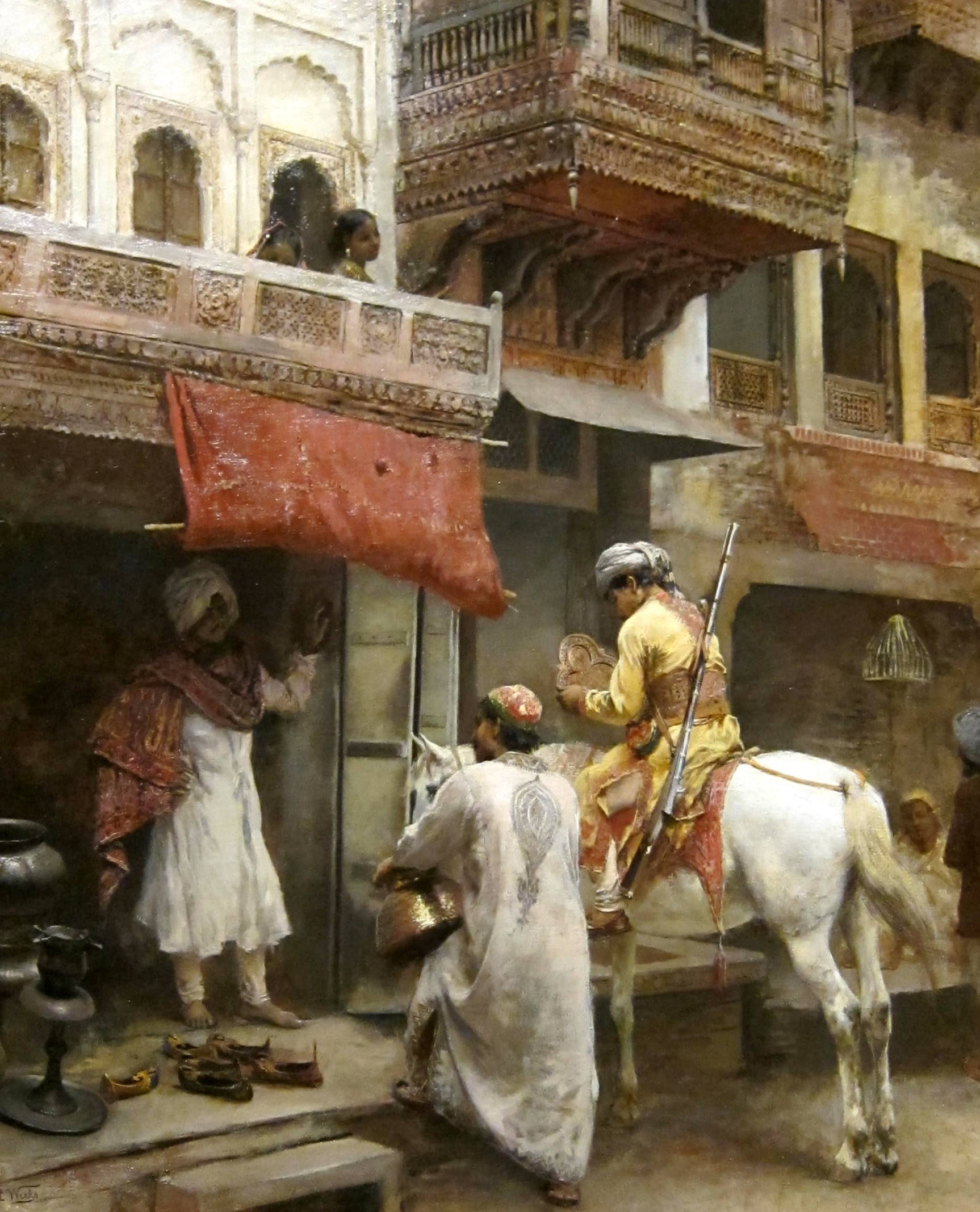 Edwin Lord Weeks Street Scene In India 1888 Fine Art Print