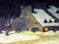 Clarence Gagnon Street Scene, Quebec at Night 1917 Fine Art Print