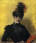William Merritt Chase Study of Black against Yello 1886 Fine Art Print