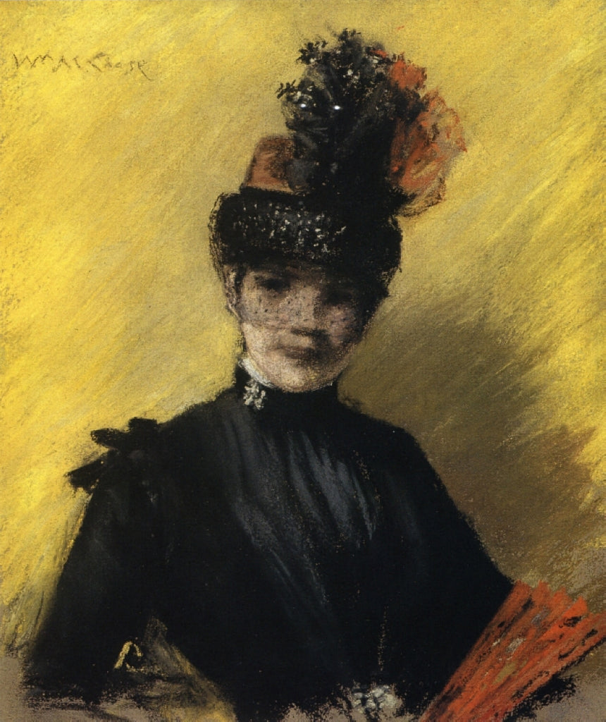 William Merritt Chase Study of Black against Yello 1886 Fine Art Print