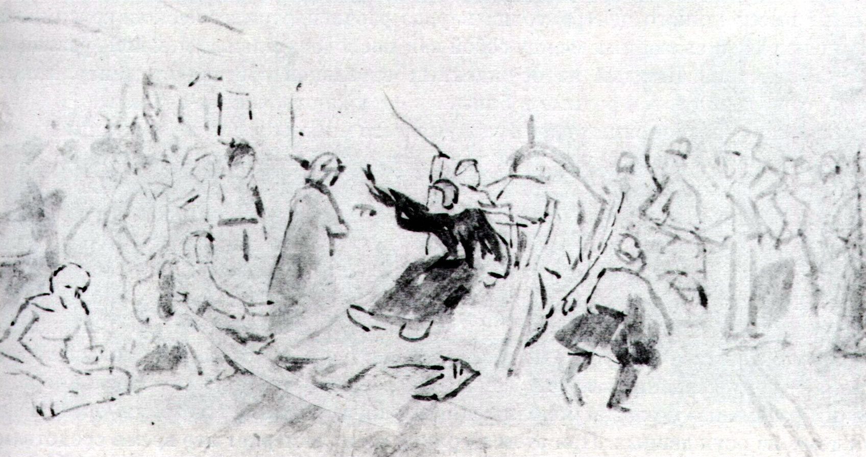 Vasily Surikov Study to "Boyarynya Morozova" #3 1887 Fine Art Print